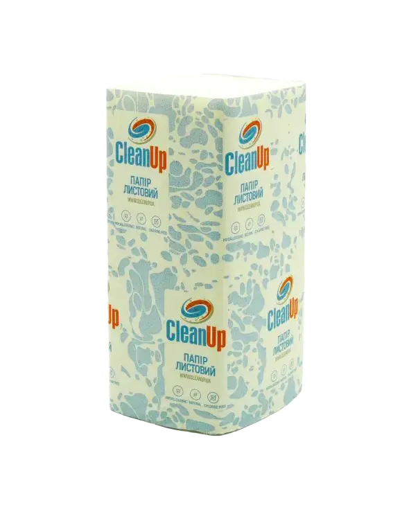 Рушники паперові V-складення білі CleanUp 150 листів