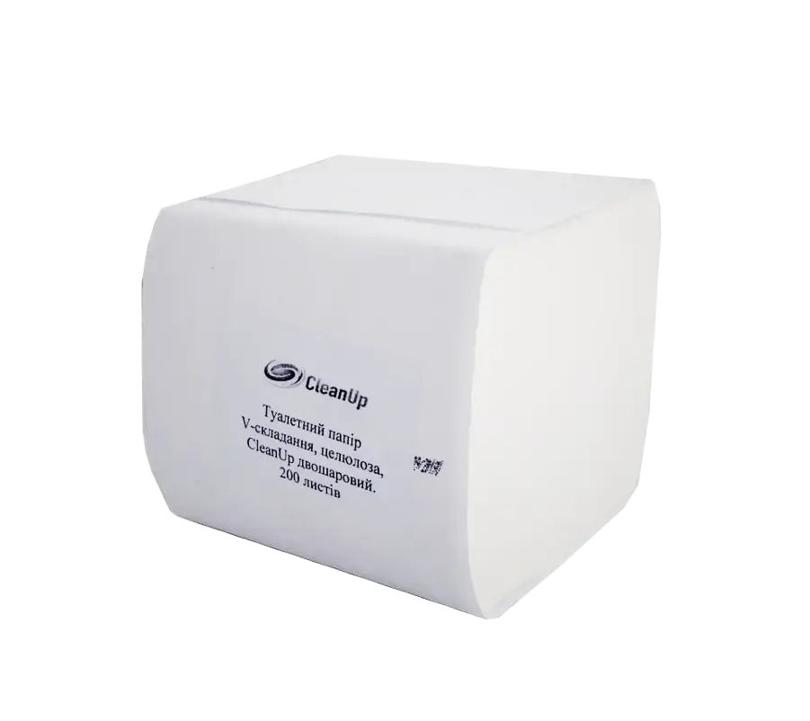 Папір туалетний в листах Luxe 200 шт CleanUp